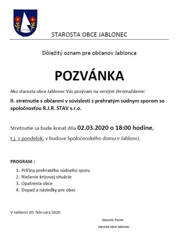 pozvánka